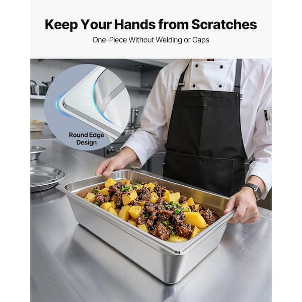 SKYSHALO 1 Pack 21.6 Qt. Stainless Steel Hotel Pan, Roasting Pan
