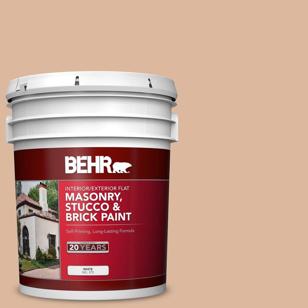 5 gal. #PPU3-09 Pumpkin Cream Flat Interior/Exterior Masonry, Stucco and Br