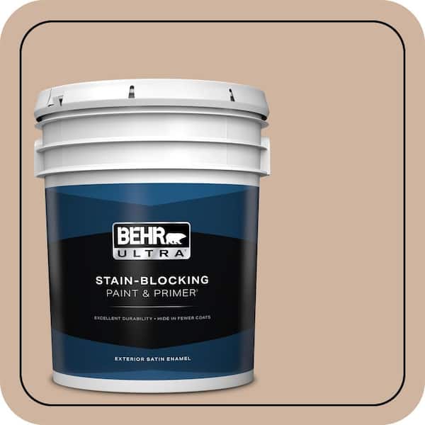 BEHR ULTRA 5 gal. #BNC-01 Bauhaus Buff Satin Enamel Exterior Paint & Primer