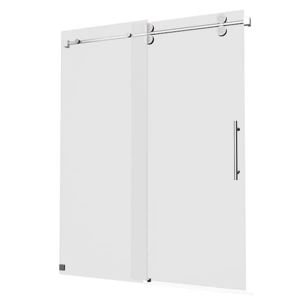 66 in. -72 in. W x 76 in. H Single Sliding Frameless Shower Door with 3/8 in. (10 mm) Tempered Clear Glass
