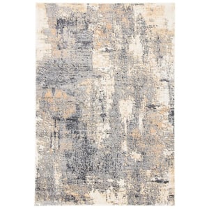 Amelia Gray/Gold Doormat 3 ft. x 5 ft. Distressed Area Rug