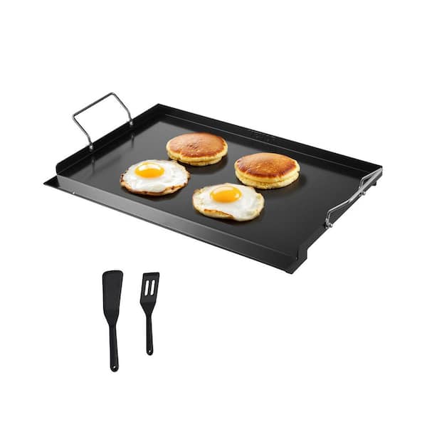 Carbon Steel Griddle 24 x 16 in., Flat Top for BBQ, Teppanyaki, Portable with Handle, for Camping Party