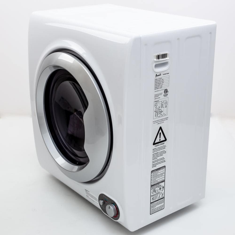 Compact White Stainless Steel Portable Electric Dryer, 2.6 cu. ft.