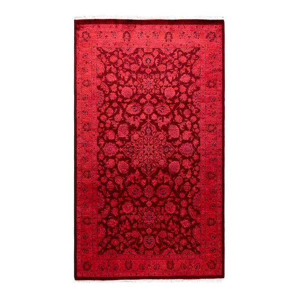 Chloe & Olivia Home Overdyed Red 3 ft. 1 in. x 5 ft. 4 in. Wool Indoor Area Rug