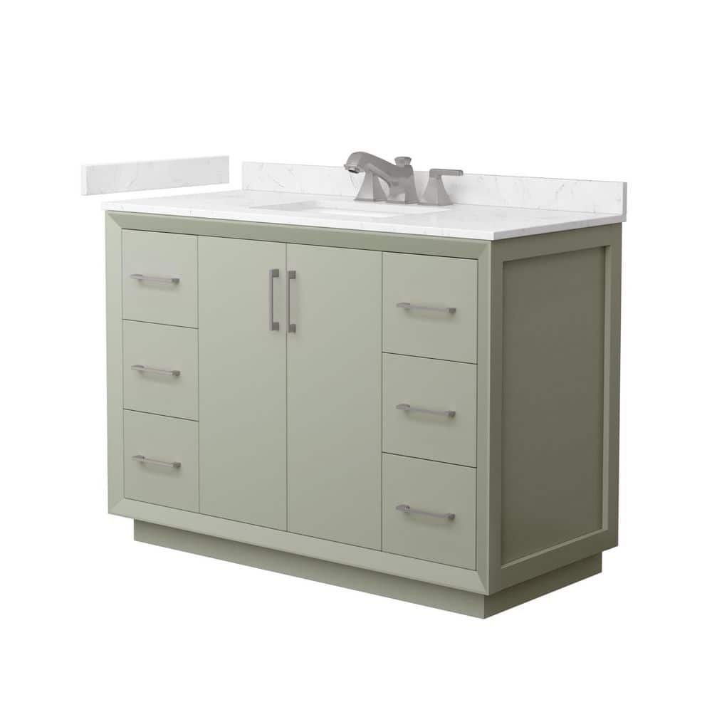 Strada 48 in. Single Freestanding Light Green Bath Vanity with Carrara Cultured Marble Top Assembled price history on PriceWatchPro