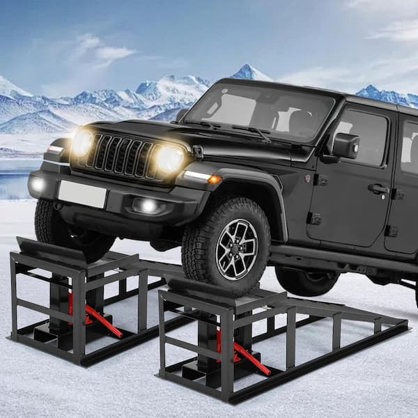 2PCS Hydraulic Car Ramps - 10,000 Lbs Capacity Adjustable Vehicle Lift ...