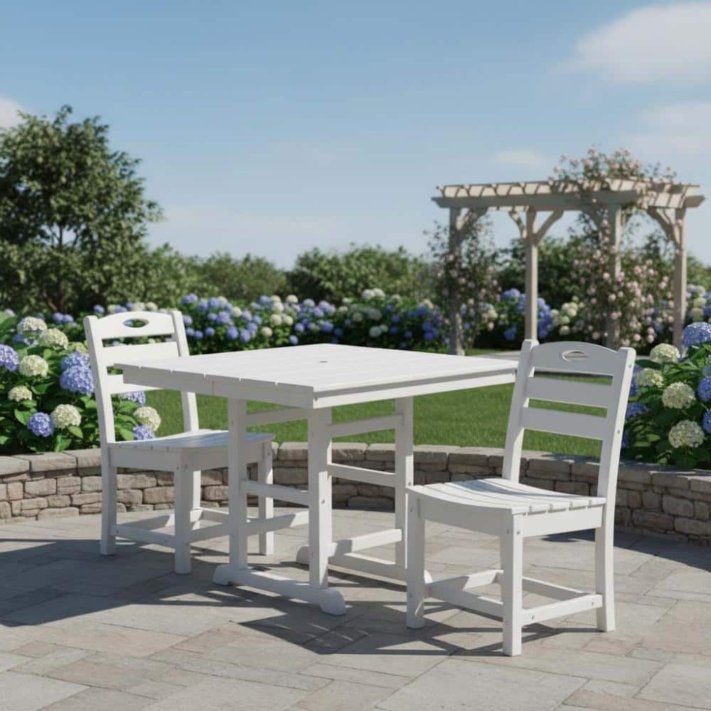 3-Piece White HDPE Outdoor Dining Set price history on PriceWatchPro