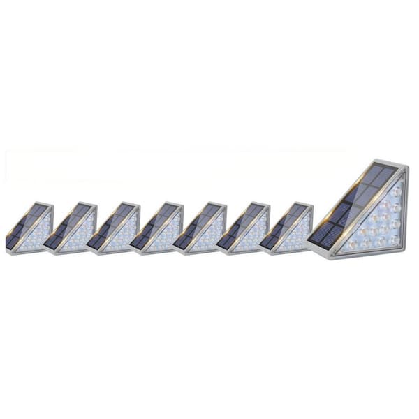 Angel Sar Outdoor Waterproof IP67 Solar Step Lights for Garden Stair, Deck, Front Porch and Patio, Warm White (8-Pack)