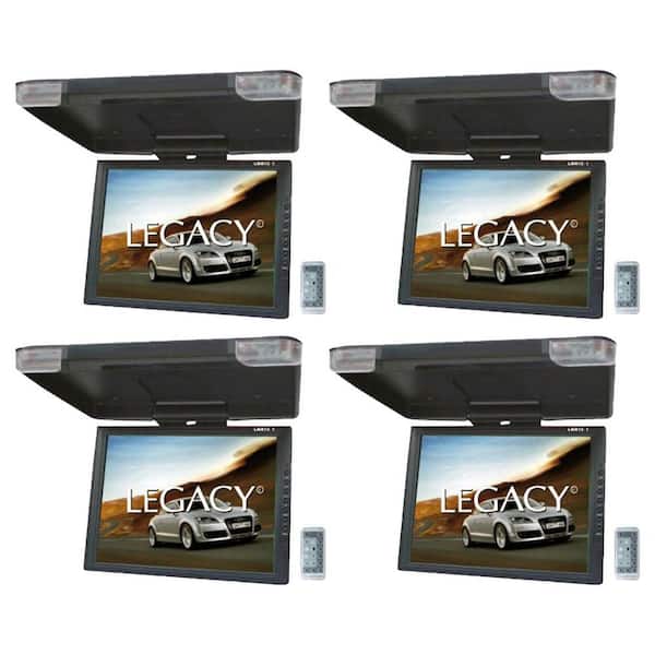 Legacy 15 in. LCD TFT Car/SUV/TRUCK Flip Down Roof Mount Monitor TV IR (4-Pack)