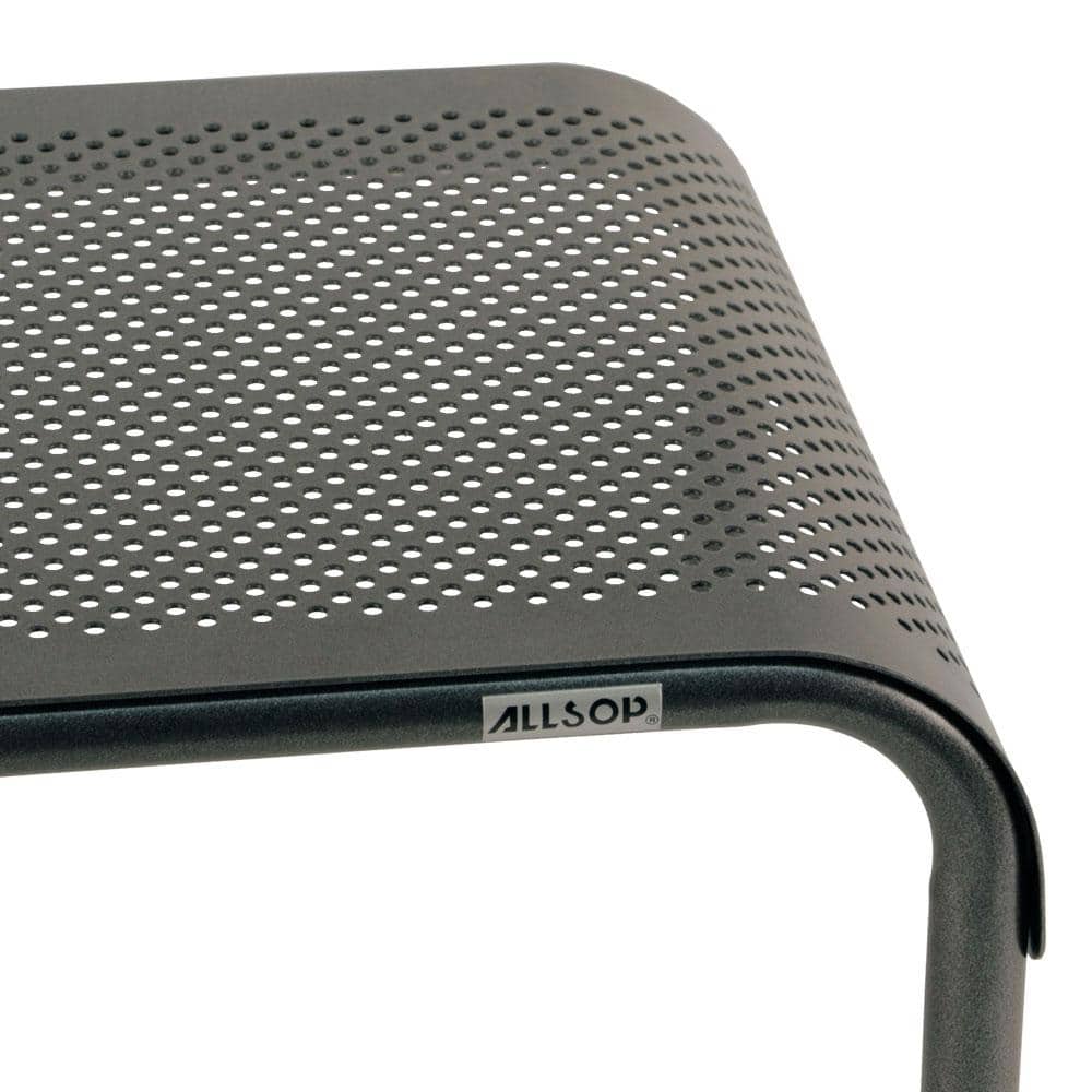 Black Adjustable Height Metal Monitor Stand with Powder Coated Finish