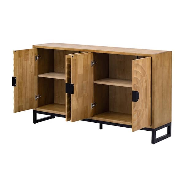 COWLOWN 58.2 in. W x 13.8 in. D x 34.1 in. H Bathroom Brown Linen Cabinet