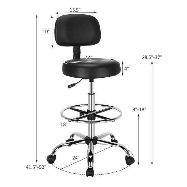 drafting chair with adjustable footring