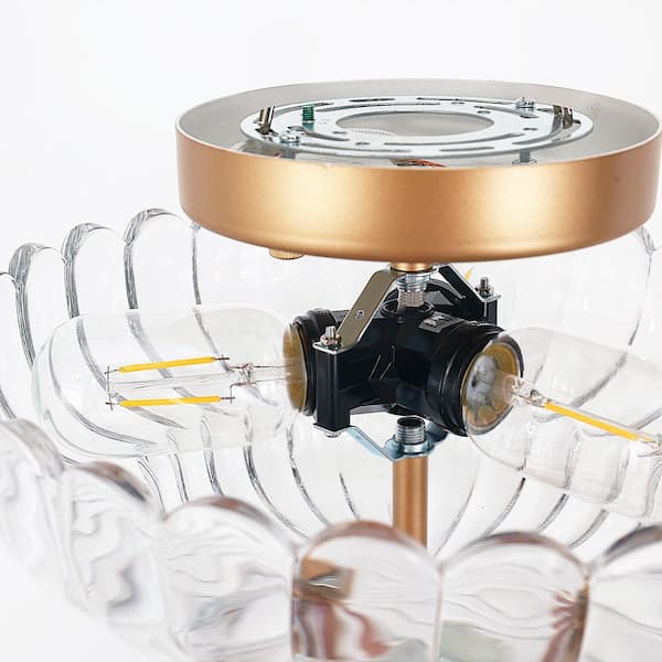 Emeritpro 7.1 in. 3-Light Flush Mount Ceiling Light, Gold Finish