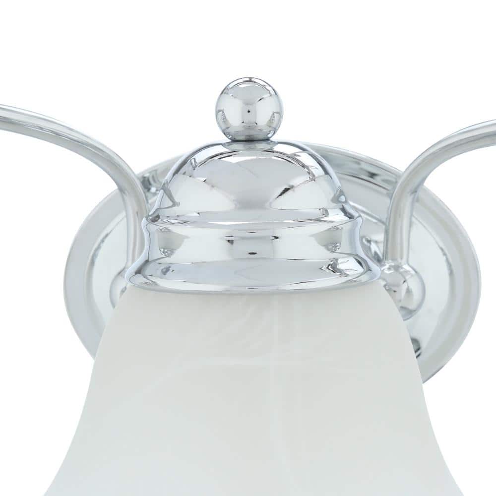 Empire Polished Chrome Three-Light Vanity with Alabaster Glass