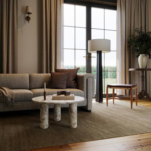 Nate Berkus x Rugs Hollis Solid Wool Cozy Ash Brown 6 ft. x 9 ft. Indoor Area Rug