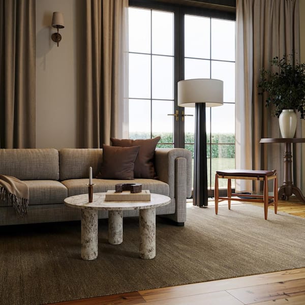 Nate Berkus x Rugs Hollis Solid Wool Cozy Ash Brown 8 ft. x 10 ft. Indoor Area Rug