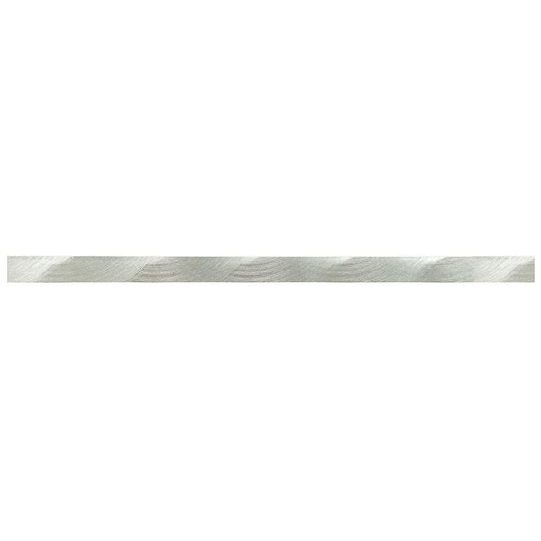 Merola Tile Fusion Linear 5/8 in. x 11-3/4 in. Brushed Aluminum Liner Wall Trim Tile