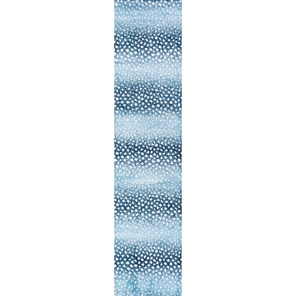 Antelope Blue/Cream 2 ft. x 8 ft. Modern Animal Runner Rug