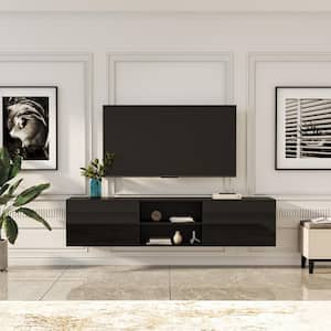Black TV Stand Fits Tv's up to 65 in. with LED