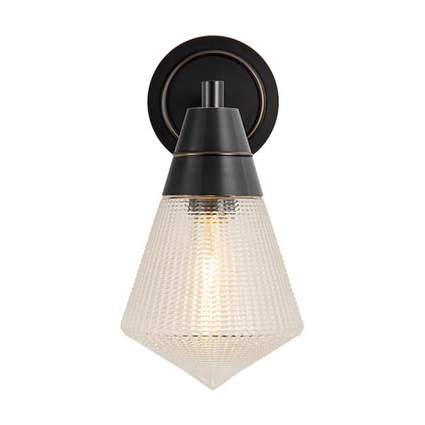 ALORA MOOD Willard 6-in 1 Light 60-Watt Urban Bronze/Prismatic Glass Vanity Light