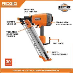 Pneumatic 30 to 34-Degree 3-1/2 in. Clipped Head Framing Nailer