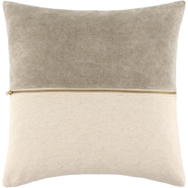 Galey Alix San Marco Olive/Beige Striped No Additional Features Cotton 22 in. L x 22 in. W Throw Pillow