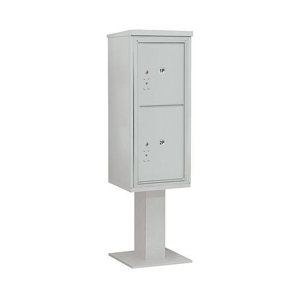 Salsbury Industries 3400 Series 69-1/8 in. 11 Door High Unit Gray 4C Pedestal Mailbox with 2 PL5's Parcel Locker