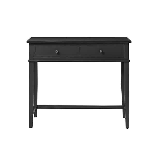 Ameriwood 35.5 in. Black Rectangular 2 -Drawer Writing Desk with Drawers