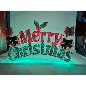 6 ft. Red and Green Merry Christmas Light Sign Holiday Yard Decoration