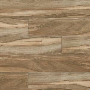 Meliana Cafe 9 in. x 48 in. Matte Porcelain Wood Look Floor and Wall Tile (12 sq. ft./Case)