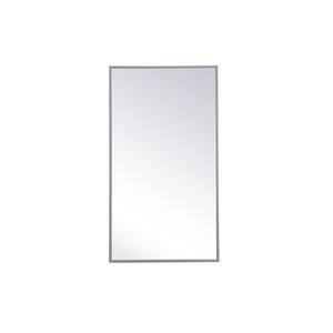 Medium Rectangle Grey Modern Mirror (36 in. H x 20 in. W)