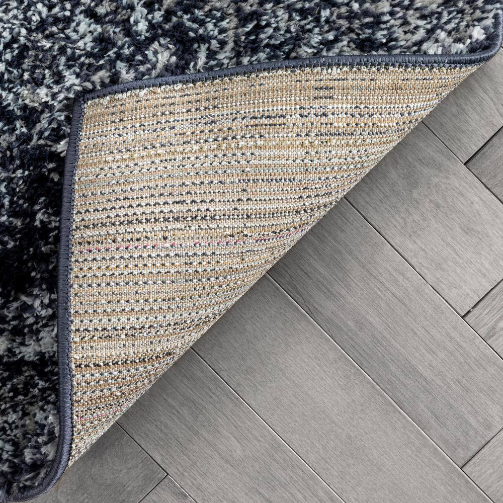 Celeste Shimmering Geometric Blue Shag Area Rug 3'11" x 5'3"