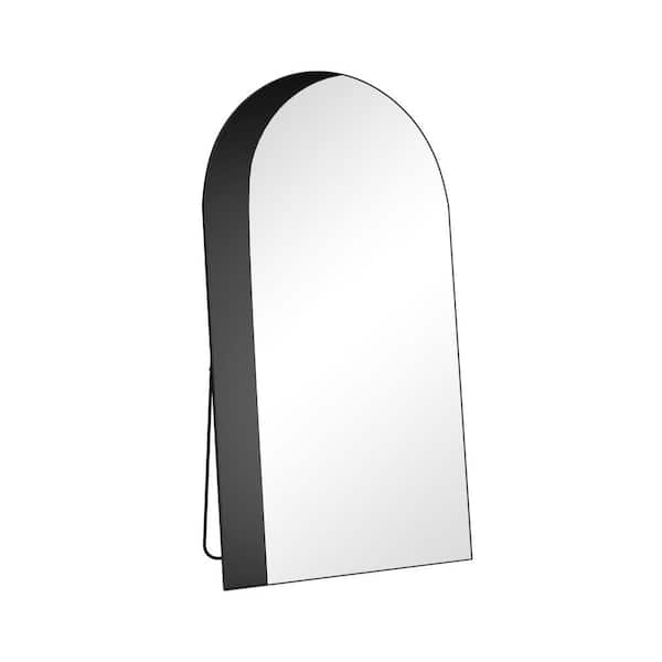 Lumioca Black 38 in. W x 71 in. H Arch Mirror Metal Floor Mirror