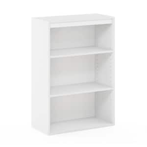 Pasir 36.1 in. White 3-Shelf Bookcase