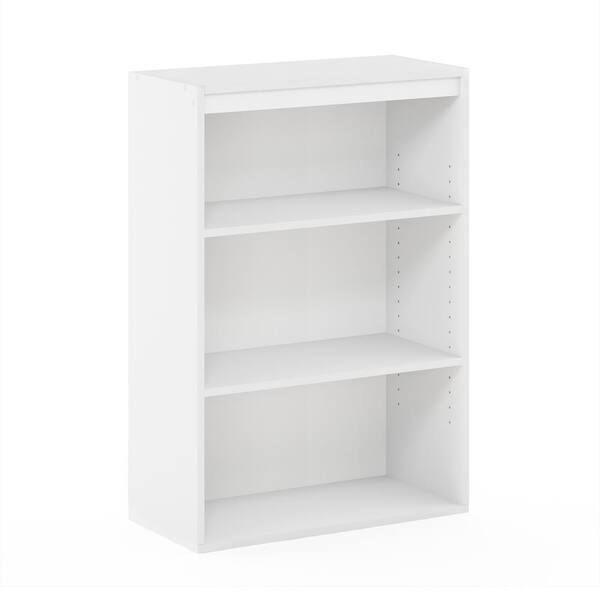 Furinno Pasir 36.1 in. White 3-Shelf Bookcase