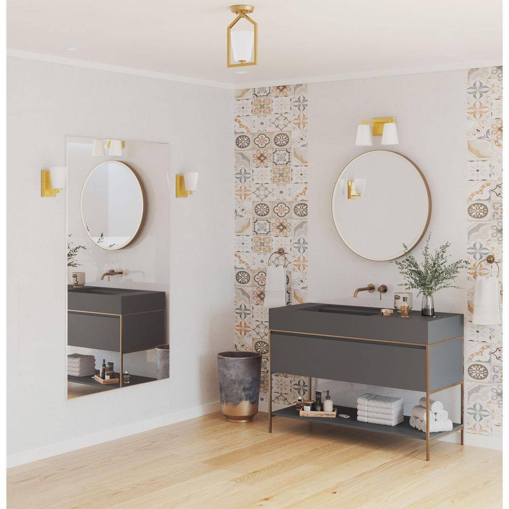 Vertex Brushed Gold 1-Light Bath Wall Sconce