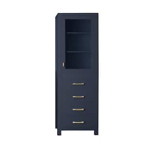 Modero 24 in. W x 20 in. D x 71 in. H Freestanding Linen Tower in Navy Blue