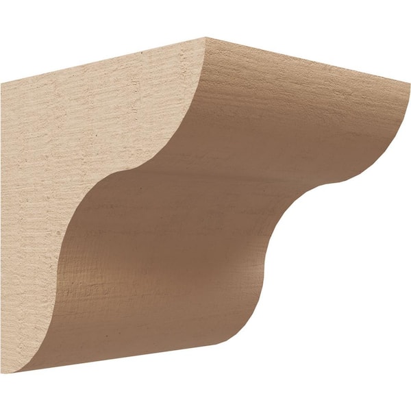 Ekena Millwork 5 in. x 5 in. x 5 in. Series 1 Wide Carmel Rough Cedar Woodgrain Timberthane Polyurethane Corbel, Primed Tan