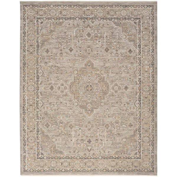 Nourison Harbor Grey 8 ft. x 10 ft. Floral Traditional Area Rug