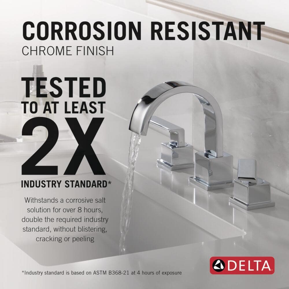 Elegant Arc Chrome Widespread Bathroom Faucet with Metal Handles