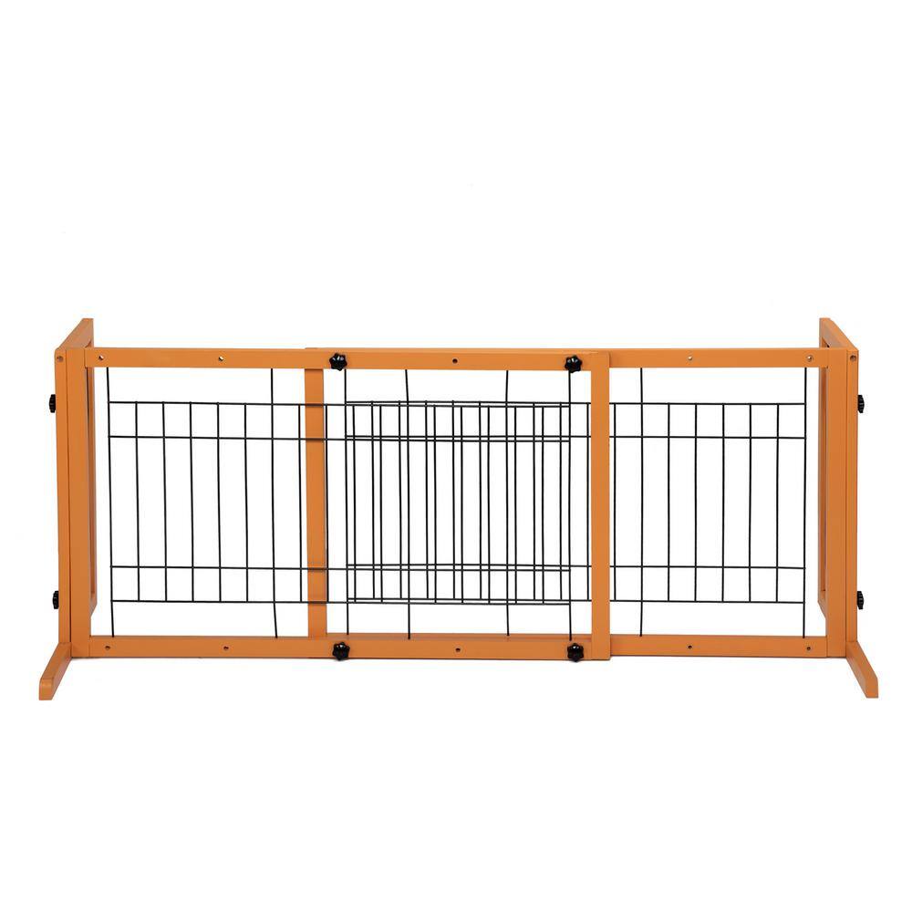 cenadinz Wood Freestanding Pet Gate, Wood Dog Gate with Adjustable ...