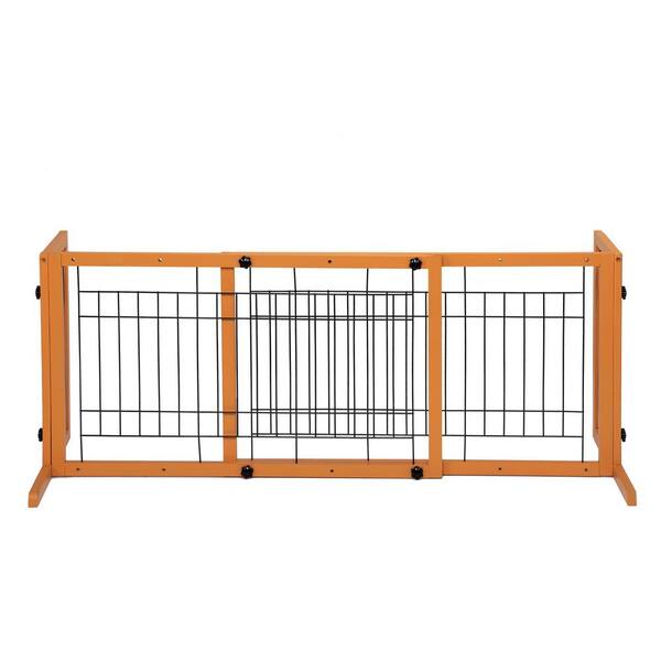 cenadinz Wood Freestanding Pet Gate, Wood Dog Gate with Adjustable ...