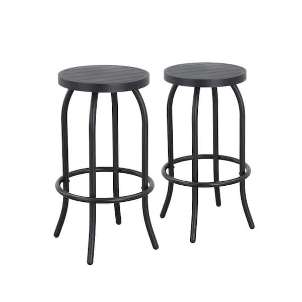 TOP HOME SPACE Stackable Metal Outdoor Bar Stool 2-Pack