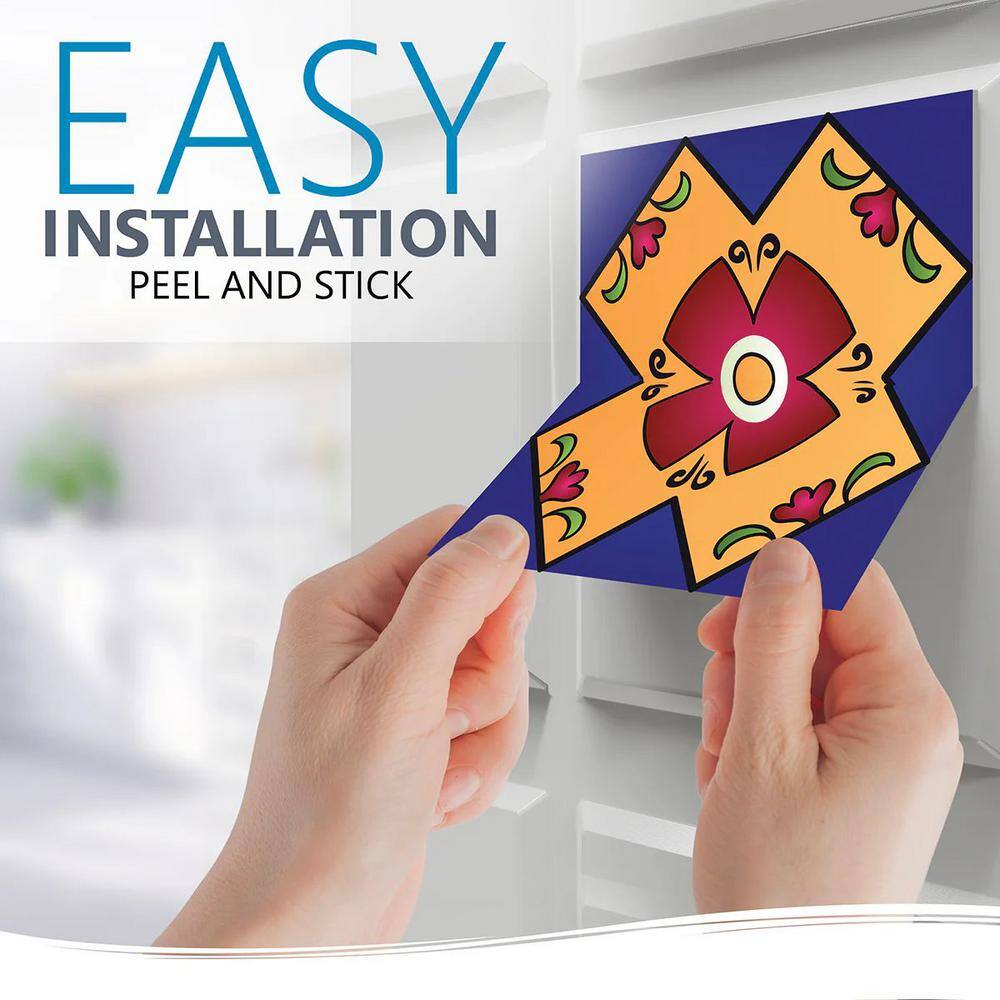 Multicolor Vinyl Peel and Stick Mosaic Tile Set