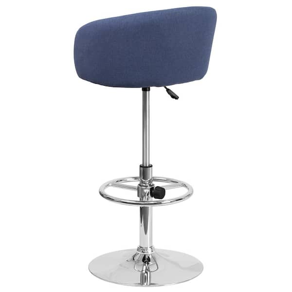 Blue Cushioned Bar Stool, How Tall Should A Bar Stool Be For 32 Inch Counter