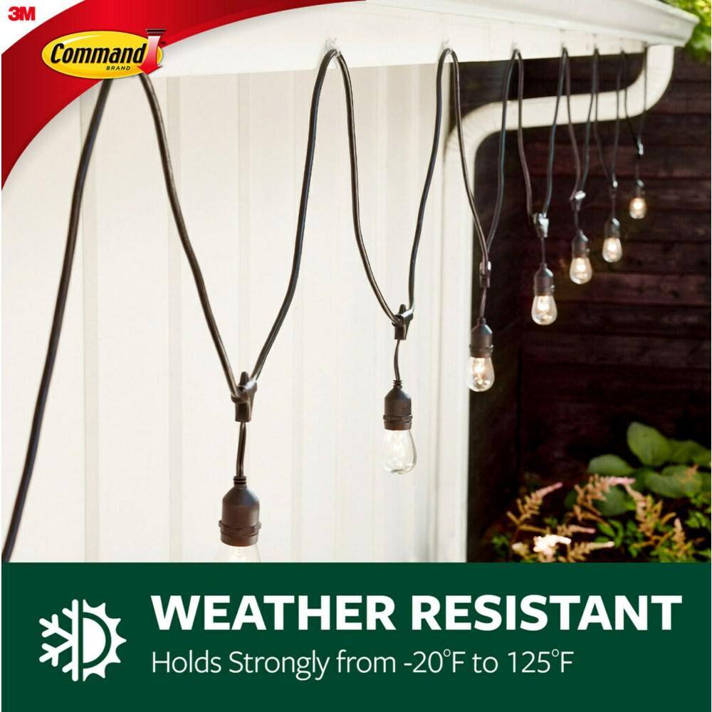 Clear Outdoor Light Clips with Adhesive Strips, 30-Pack