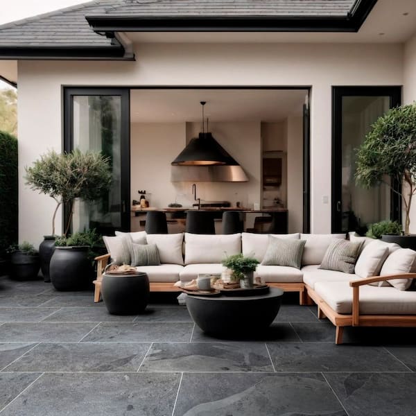 Montauk Black 18 in. x 36 in. Gauged Slate Floor and Wall Tile (20 pieces/90 sq. ft./pallet)