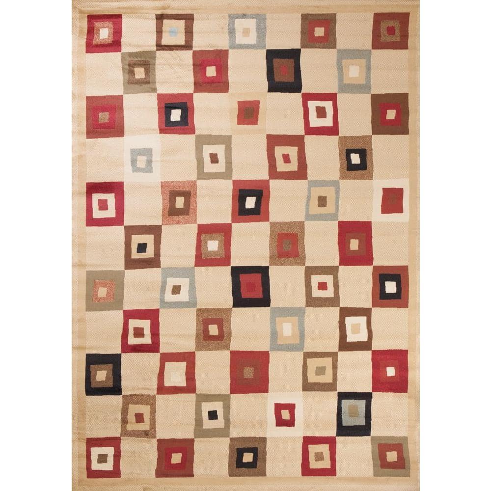 Soho Village Square Ivory 5 ft. x 7 ft. Area Rug price history on PriceWatchPro