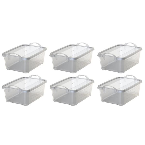 14 Qt. Clear Closet Organization Storage Box Container (6-Pack)