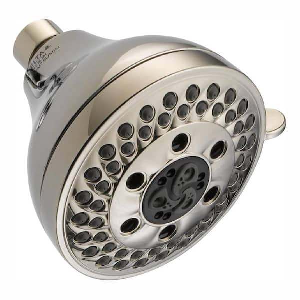 Delta 5-Spray 4.2 in. Single Wall Mount Fixed H2Okinetic Shower Head in ...